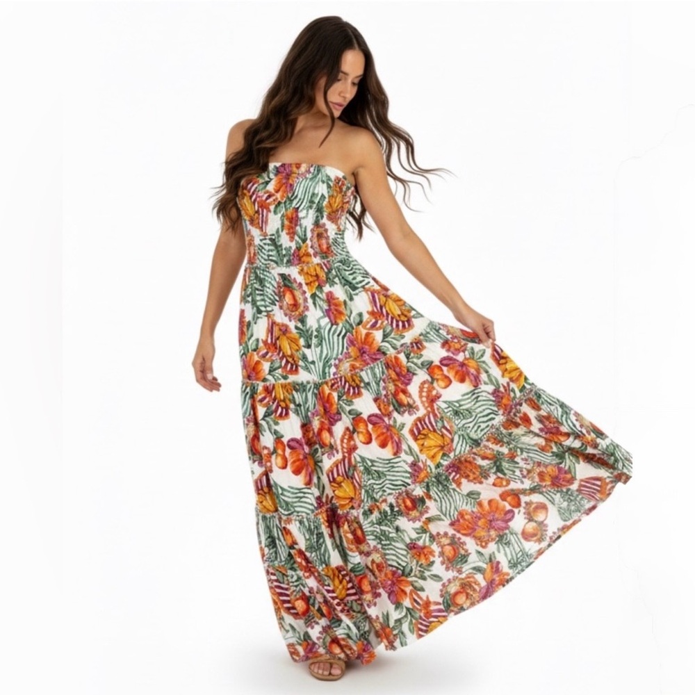 Abel The Label Anthropologie Fruit Print Maxi Dress